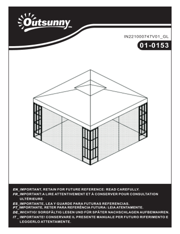 Outsunny 01-0153 10'x10' Outdoor Gazebo Mode d'emploi | Fixfr