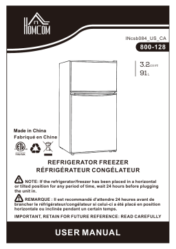 HOMCOM 800-128BK Double Door Mini Fridge Mode d'emploi