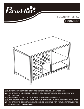 PawHut D30-500V01 Wooden Cat House End Table Mode d'emploi | Fixfr