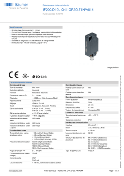 Baumer IF200.D10L-Q41.GP2O.71N/A014 Inductive distance sensor Fiche technique