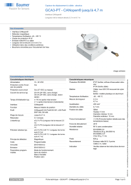 Baumer GCA3-PT - CANopen® up to 4.7 m Cable transducer - absolute Fiche technique