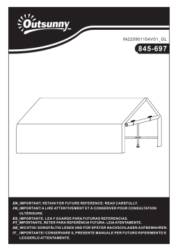 Outsunny 845-697CG 7.9' x 6.6' Garden Garage Storage Tent Mode d'emploi
