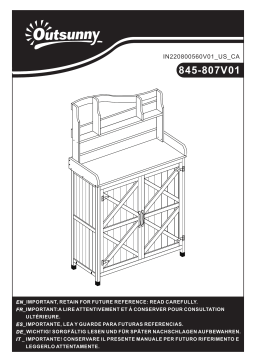 Outsunny 845-807V01CG Outdoor Storage Cabinet & Potting Table Mode d'emploi