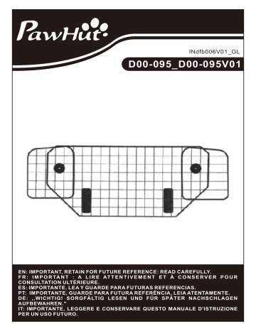 PawHut D00-095 Wire Mesh Universal Backseat Car Pet Barrier Mode d'emploi | Fixfr