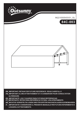 Outsunny 84C-003 20' x 12' Heavy Duty Outdoor Temporary Carport Canopy Tent Mode d'emploi