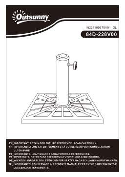 Outsunny 84D-228V00BK 42lbs Resin Patio Umbrella Base Mode d'emploi