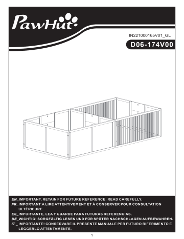 PawHut D06-174V00WT Wooden Whelping Box Mode d'emploi | Fixfr