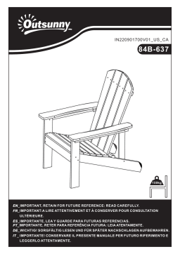 Outsunny 84B-637RD Outside Patio & Backyard Lounge Adirondack Chair Mode d'emploi