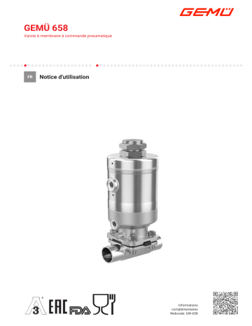 Gemu 658 Pneumatically operated diaphragm valve Mode d'emploi | Fixfr