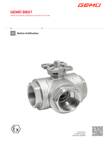 Gemu BB07 3/2-way ball valve Mode d'emploi | Fixfr