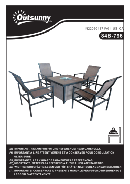 Outsunny 84B-796 Set of 5 Rattan Patio Dining Set Mode d'emploi