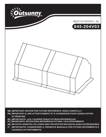 845-204V03GN | Outsunny 845-204V03WT Portable Mini Greenhouse Mode d'emploi | Fixfr