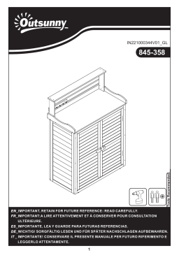 Outsunny 845-358 Backyard Garden Tool Storage Shed Mode d'emploi