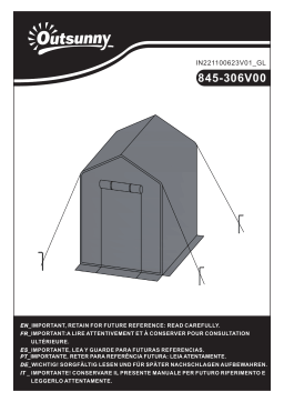 Outsunny 845-306V00WT 47" x 73"x 75" Walk-in Greenhouse Mode d'emploi