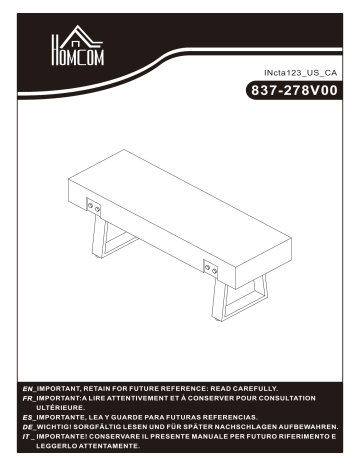 HOMCOM 837-278V00ND Garden Bench Mode d'emploi | Fixfr