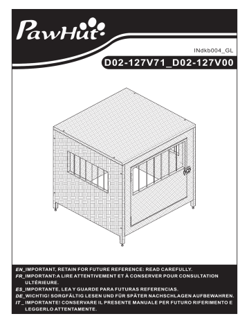 PawHut D02-127V00GY Rattan Dog Crate Mode d'emploi | Fixfr