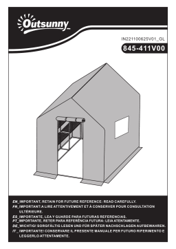 Outsunny 845-411V00GN 7' x 5' x 6' 2-Tier Shelf Greenhouse Mode d'emploi