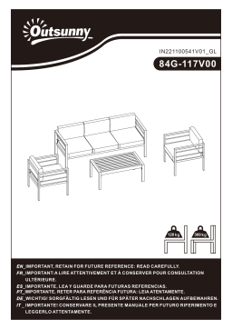 Outsunny 84G-117V00LG Patio Furniture Set 4 Pieces Mode d'emploi