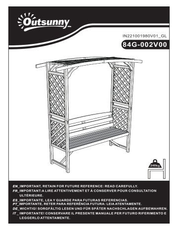Outsunny 84G-002V00ND Patio Garden Bench Mode d'emploi | Fixfr