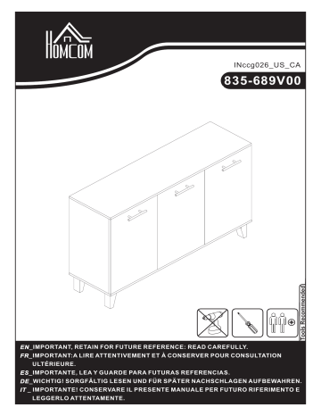 HOMCOM 835-689V00DW Kitchen Sideboard Mode d'emploi | Fixfr