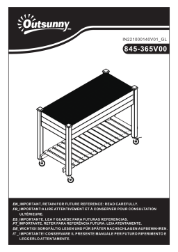 Outsunny 845-365V00CG 47" x 21" Raised Garden Bed Elevated Wooden Planter Box Mode d'emploi