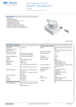 Baumer GCA3-PT - SSI up to 4.7 m Cable transducer - absolute Fiche technique