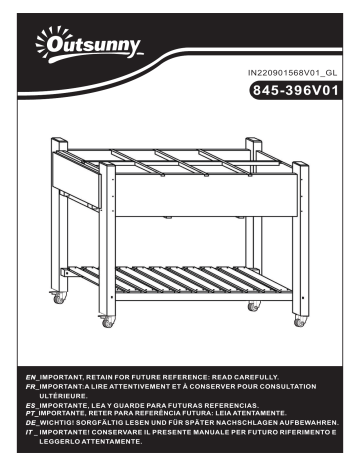 845-396V01GY | Outsunny 845-396V01ND Raised Garden Bed Planter Box Mode d'emploi | Fixfr