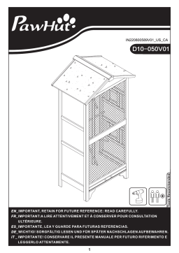 PawHut D10-050V01YL Wooden Outdoor Bird Cage Mode d'emploi