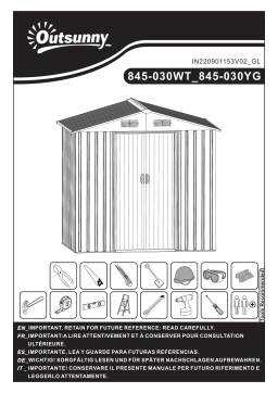 Outsunny 845-030CG 7'x4' Metal Outdoor Shed Organizer & Garden Storage Mode d'emploi