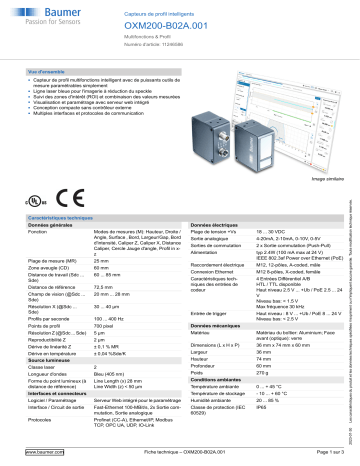 Baumer OXM200-B02A.001 Smart Profile sensor Fiche technique | Fixfr