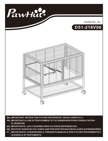 PawHut D51-218V00BK 2-Tier Small Animal Cage Mode d'emploi | Fixfr