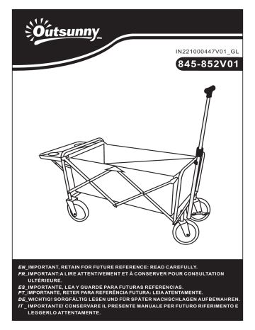 845-852V01CG | Outsunny 845-852V01BK Collapsible Wagon Mode d'emploi | Fixfr