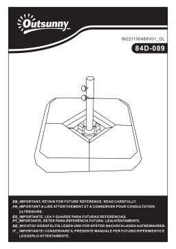 Outsunny 84D-089 Umbrella Stand Fitting 2" Poles and Steel Base Mode d'emploi