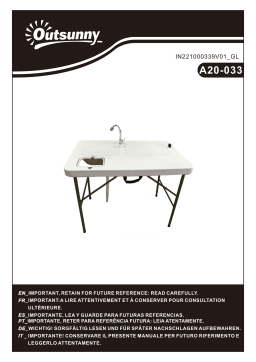 Outsunny A20-033 40" Portable Camping Table Mode d'emploi