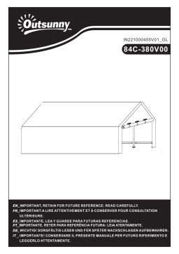 Outsunny 84C-380V00GY 20' x 10' Carport Portable Garage Mode d'emploi