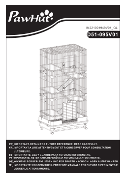 PawHut D51-095V01BK 32"L 6-Level Small Animal Cage Rabbit Hutch Mode d'emploi