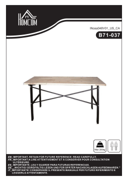 HOMCOM B71-037 46"L x 28"W Garage Table Mode d'emploi