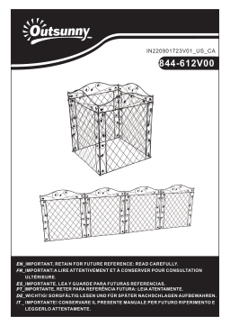 Outsunny 844-612V00BK Garden Fence Mode d'emploi