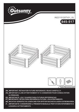 Outsunny 845-517GN Set of 2 Raised Garden Bed Galvanized Steel Planter Boxes Easy Quick Setup Mode d'emploi