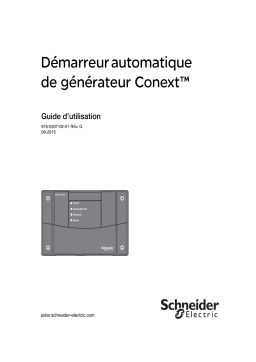 Schneider Electric Conext AGS Mode d'emploi