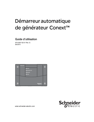 Schneider Electric Conext AGS Mode d'emploi | Fixfr