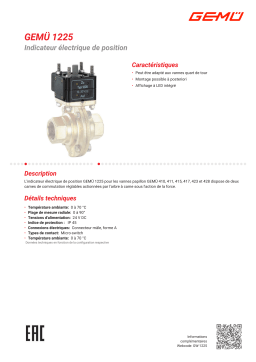 Gemu 1225 Electrical position indicator Fiche technique