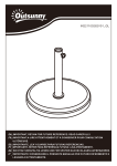 Outsunny 01-0902 17&quot; 26.4 lbs Round Resin Umbrella Base Stand Market Parasol Holder Mode d'emploi