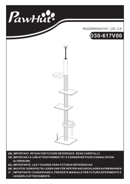 PawHut D30-617V00BK Floor To Ceiling Cat Tree Mode d'emploi