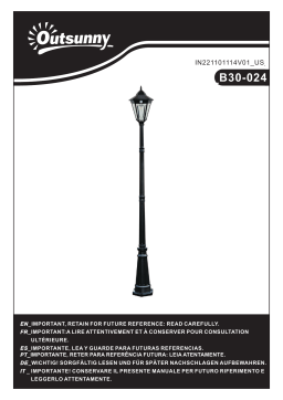 Outsunny B30-024BK 92.5" Outdoor Lamp Post Light Mode d'emploi