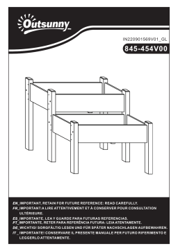 Outsunny 845-454V00GY 34"x34"x28" Raised Garden Bed 2-Tier Wooden Planter Box Mode d'emploi