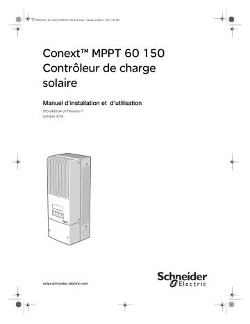 Schneider Electric Conext MPPT 60 150 Mode d'emploi | Fixfr