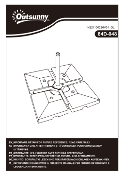 Outsunny 84D-048 Large 4 Piece Square Fillable Weighted Offset Market Patio Umbrella Base Mode d'emploi