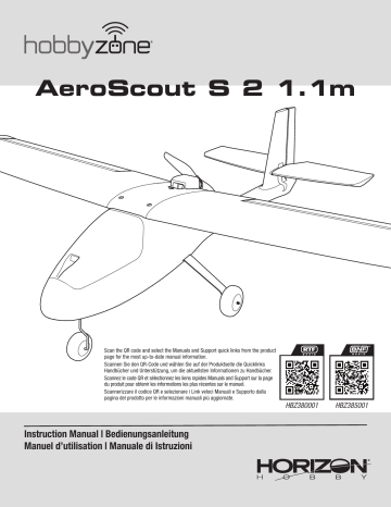 HobbyZone HBZ380001 AeroScout S 2 1.1m RTF Basic Manuel utilisateur | Fixfr