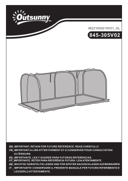 Outsunny 845-305V02 7' L x 3' W x 2.5' H Portable Tunnel Greenhouse Mode d'emploi